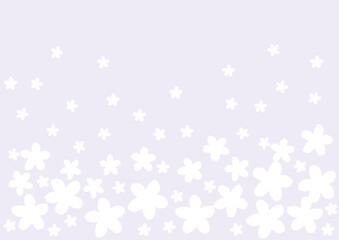 たくさんの白い花の壁紙　背景　グレー