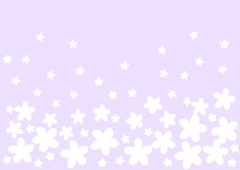 たくさんの白い花の壁紙　背景　紫
