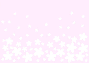 たくさんの白い花の壁紙　背景　ピンク