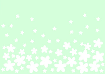 たくさんの白い花の壁紙　背景  黄緑