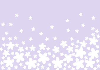 たくさんの白い花の壁紙　背景　紫