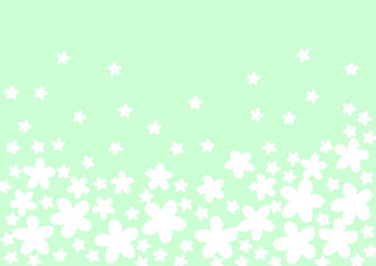 たくさんの白い花の壁紙　背景　黄緑
