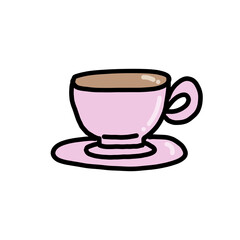 Cup Of Tea Simple Illustration On White Background 