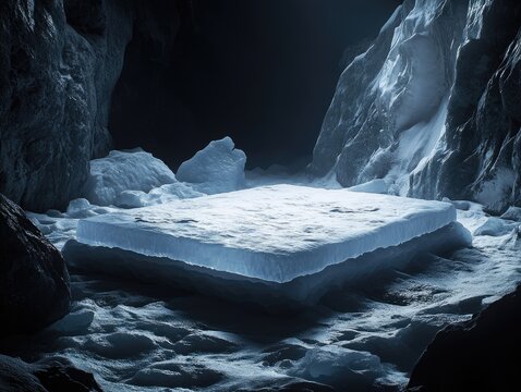 Glacial Ice Platform, Mountain Cave, Product Display