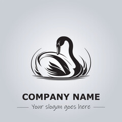 Swan logo company design illustration
