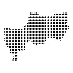 Fototapeta premium Bangkok city dotted map isolated on white background. Vector design.
