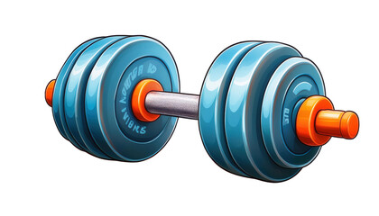 Dumbbell Pair 3D Cartoon Style Illustration on White Background