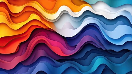 Abstract layered wavy colorful design background