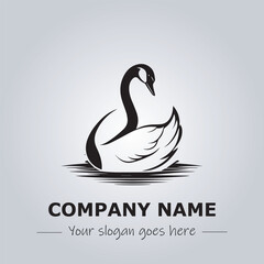 Swan logo company design illustration
