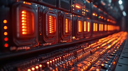 Fototapeta premium cryptocurrency boom high tech bitcoin mining rigs operating in secure data center