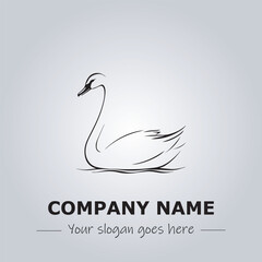 Swan logo company design illustration

