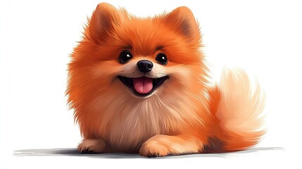 Obraz premium cute pomeranian dog isolated on transparent background adorable pomeranian breed png for design projects,creative use
