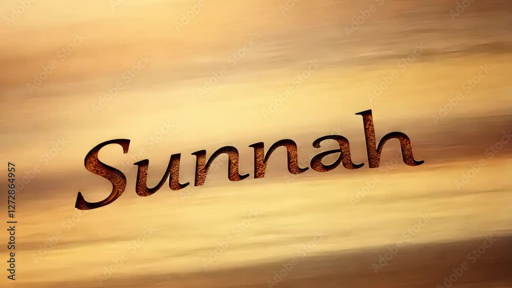 Poster the word sunnah is written in black letters on a white background. the letters are outlined in black
