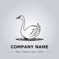 Swan logo company design illustration
