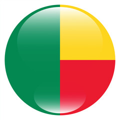 Benin circle flag logo icon digital vector illustration