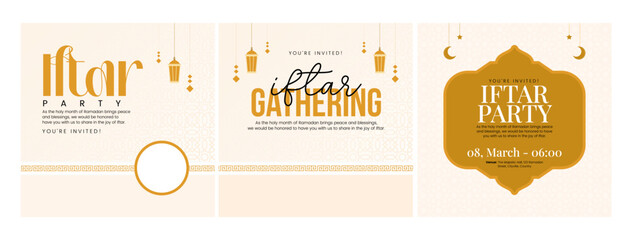 Naklejka premium Iftar Party Ramadan Kareem Luxury Full Social Media Collection Template
