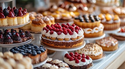 A Delicious Display of Assorted Cakes and Pastries