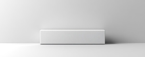 Minimalist White Box on a White Background: Product Display Mockup