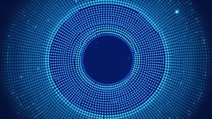 Abstract Blue Dot Halftone Sun Circle Background - AI Art