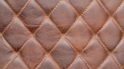 Fototapeta premium Brown quilted leather texture