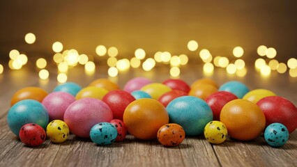Colorful Easter eggs arranged beautifully for spring celebrations.