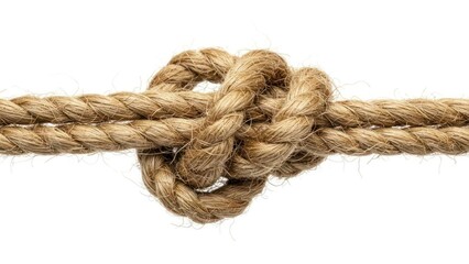 Close-up of a strong rope knot showcasing craftsmanship and texture.