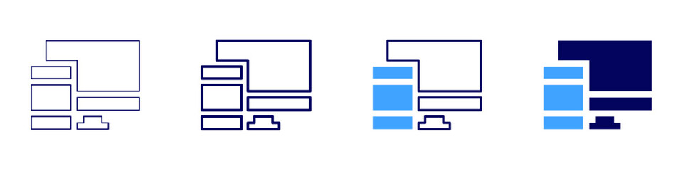 Device alerts icon in 4 different styles. Thin Line, Line, Bold Line, Duotone. Duotone style. Editable stroke