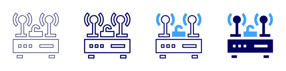 Device engagement icon in 4 different styles. Thin Line, Line, Bold Line, Duotone. Duotone style. Editable stroke