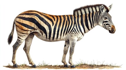 detailed quagga with transparent background ideal for wildlife,educational projects vector art of extinct zebra species for digital,print use