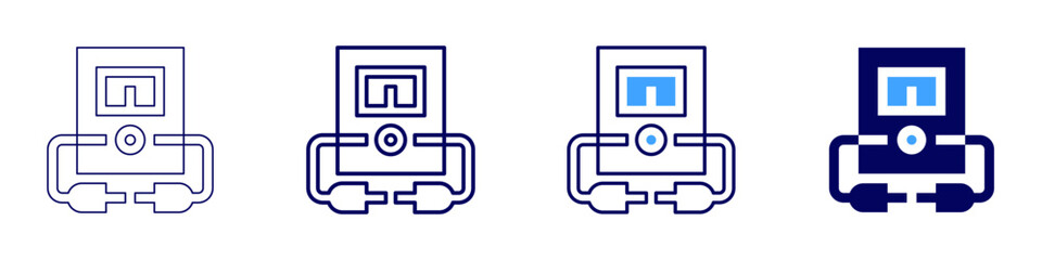 Device performance icon in 4 different styles. Thin Line, Line, Bold Line, Duotone. Duotone style. Editable stroke