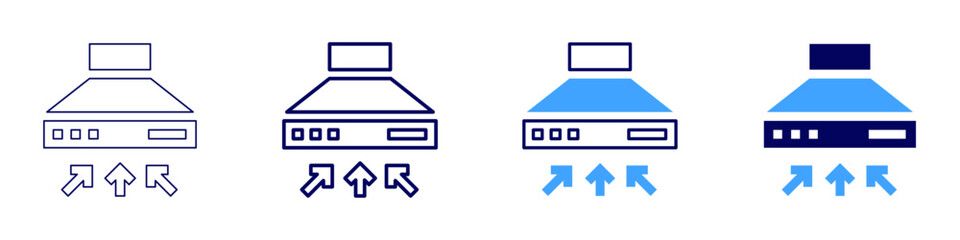 Device permissions icon in 4 different styles. Thin Line, Line, Bold Line, Duotone. Duotone style. Editable stroke
