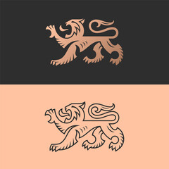 Lion heraldic logo