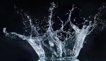 Water splash on black background