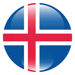 Fototapeta premium Iceland circle flag logo icon digital vector illustration