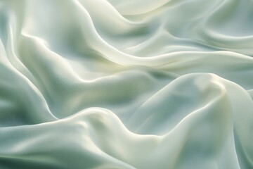 Obraz premium Elegant Draped Light Green Silk Fabric Texture Background Soft Luxurious Smooth Textile