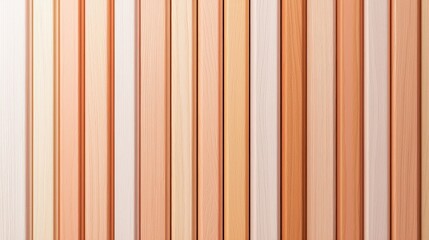 Obraz premium A close-up of vertical wooden planks in varying shades of beige and orange, showcasing a smooth texture and natural wood grain patterns.