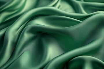 Fototapeta premium Luxurious Emerald Green Silk Fabric Draped Texture Background