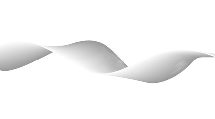 Stylized line art background. Vector illustration. Wave with lines. Abstract gray smooth flowing wave lines on a white background. Dynamic sound wave element design. 