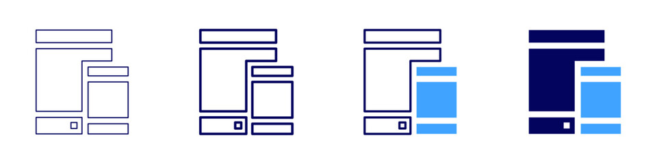 Integrated device icon in 4 different styles. Thin Line, Line, Bold Line, Duotone. Duotone style. Editable stroke