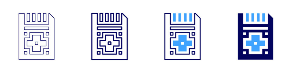 Fototapeta premium Memory device icon in 4 different styles. Thin Line, Line, Bold Line, Duotone. Duotone style. Editable stroke