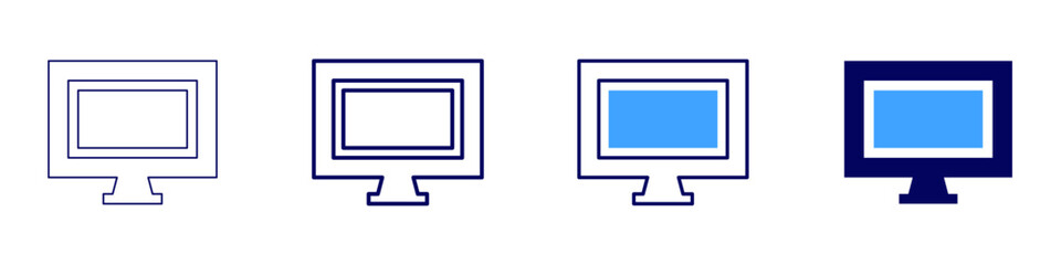 Monitoring device icon in 4 different styles. Thin Line, Line, Bold Line, Duotone. Duotone style. Editable stroke