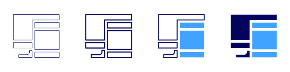 Motion device icon in 4 different styles. Thin Line, Line, Bold Line, Duotone. Duotone style. Editable stroke