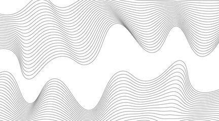 Vector wave lines smooth flowing dynamic black gradient isolated on white background for concept of technology, digital, communication, science, music