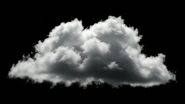 A fluffy grey cloud against a dark backdrop, evoking calmness.