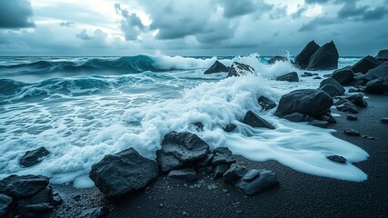 Canary Islands Hurricane Beach - Black Sand Storm
