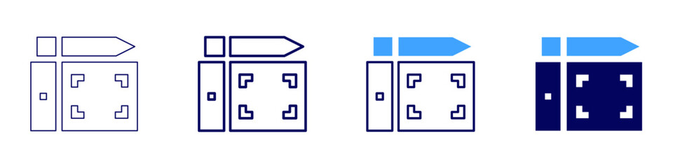 Obraz premium Transmitter device icon in 4 different styles. Thin Line, Line, Bold Line, Duotone. Duotone style. Editable stroke