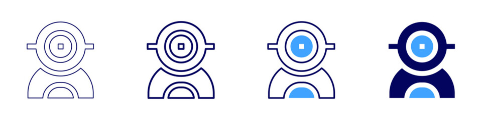 Webcam icon in 4 different styles. Thin Line, Line, Bold Line, Duotone. Duotone style. Editable stroke