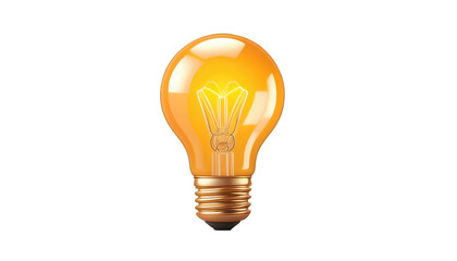 Light Bulb with Bright Idea 3D Cartoon Style Illustration on White Background