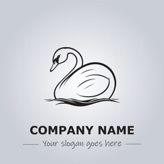 Swan logo company design illustration