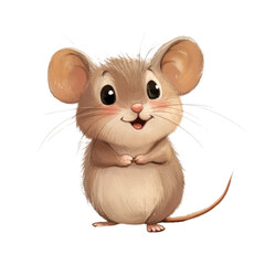 Obraz premium Cute cartoon mouse isolated on transparent background